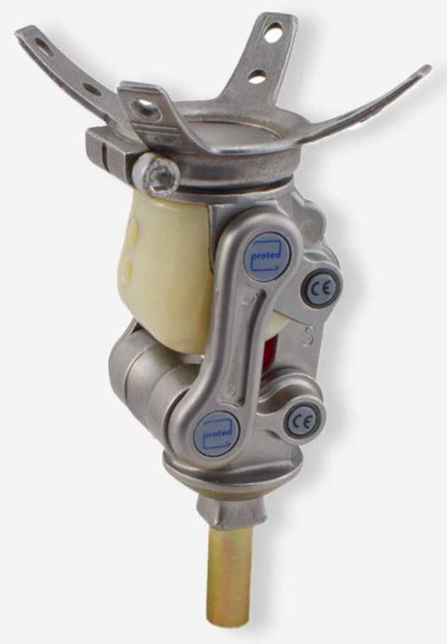Polycentric knee disarticulation joint, stainless steel