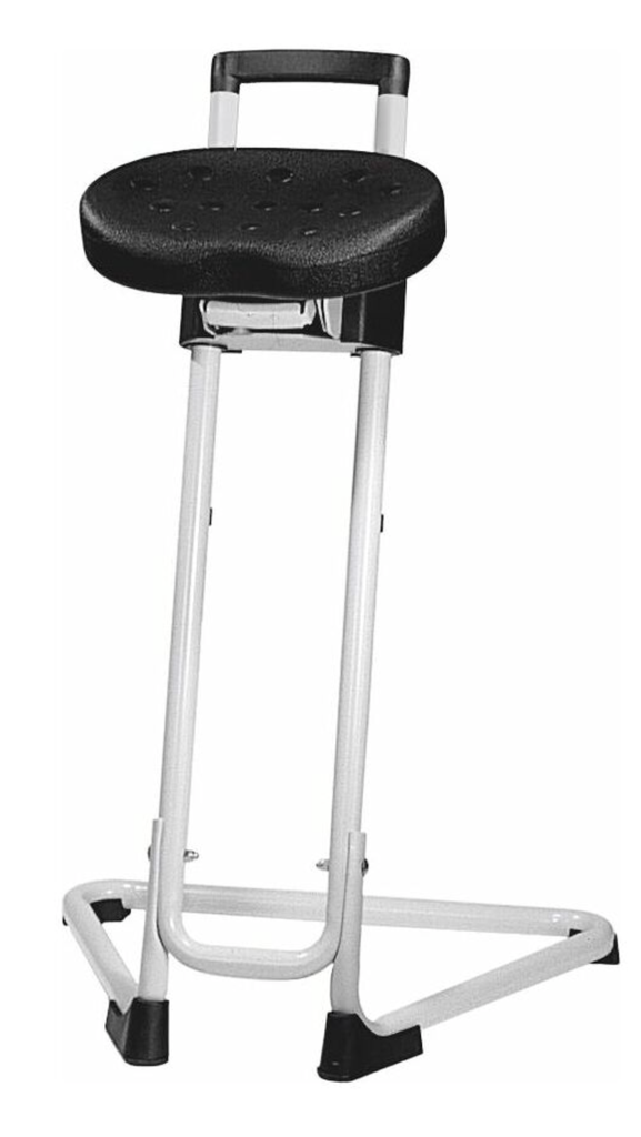 Sit-stand chair, mechanically height-adjustable