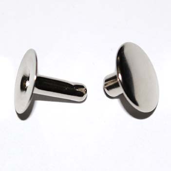 Tubular rivet, nickel-plated brass, 13x12mm, 1000 pcs