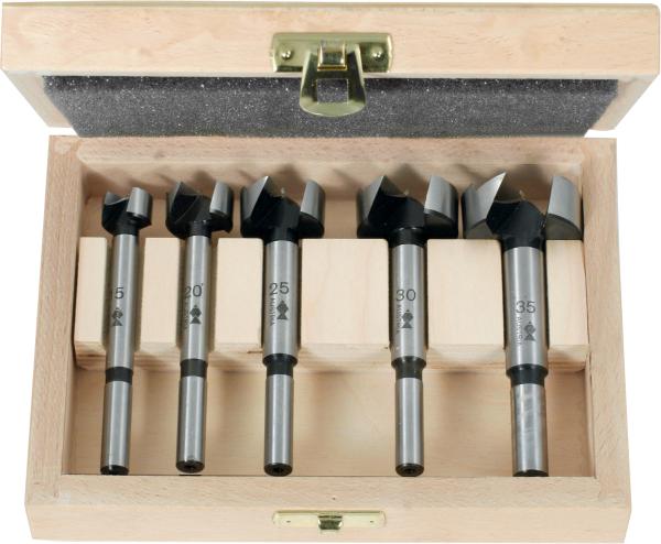 Forstner bit set in a wooden case 5