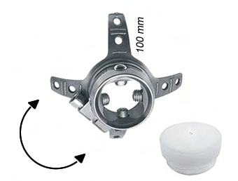 [PR05.DD.004] Rotatable lamination anchor, 4 prongs, with receiver, stainless steel, 100mm